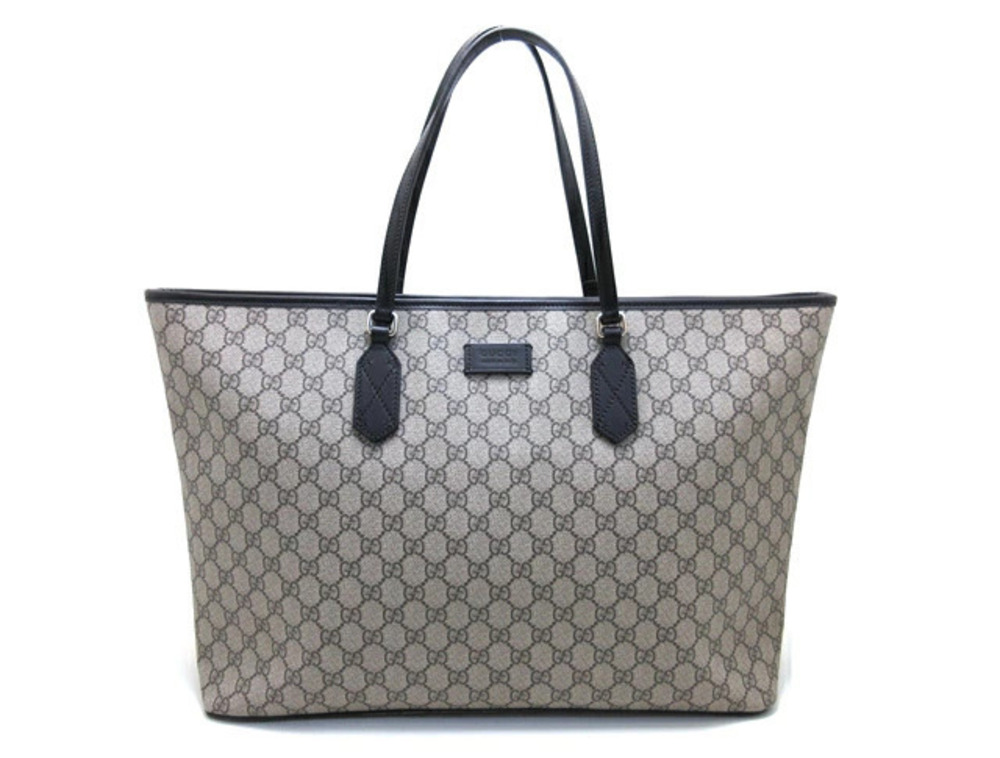Gucci Tote Bag GG Supreme Beige Cream Brown